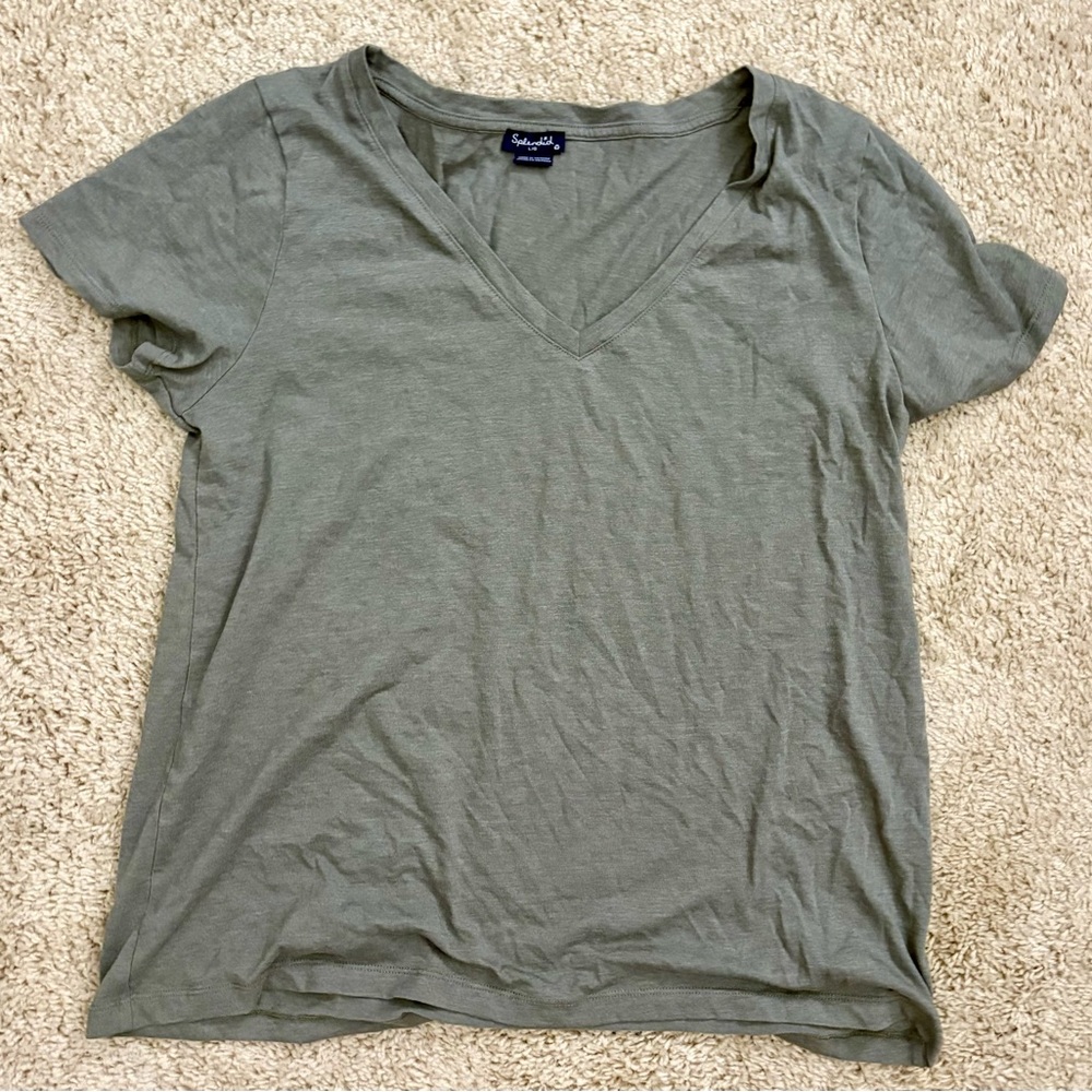 Splendid Olive Short Sleeve V-Neck Tee